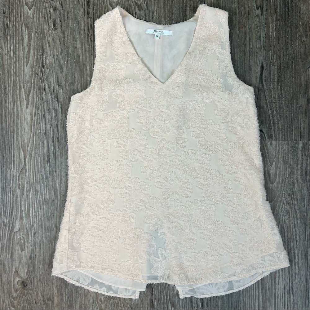 Feminine Textured Sleeveless Blouse by Alfred Sung